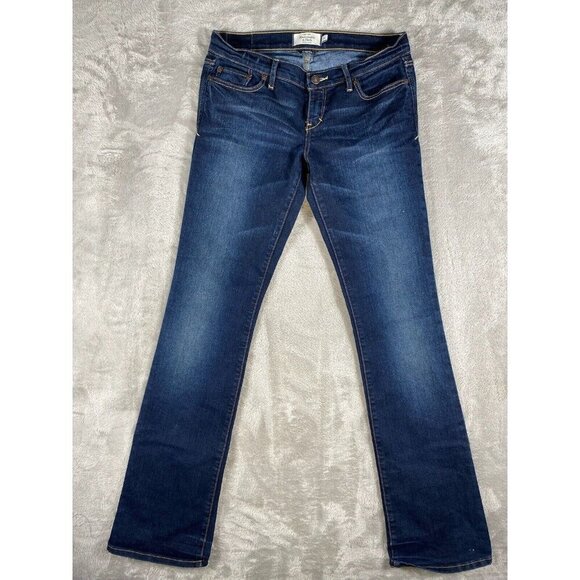Abercrombie & Fitch Emma Low Rise Jeans Stretch Dark Wash Bootcut Size 2L - Picture 1 of 16